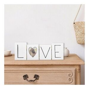 New View Gifts & Accessories Love White & Black Accordion 3X4 Table Frame